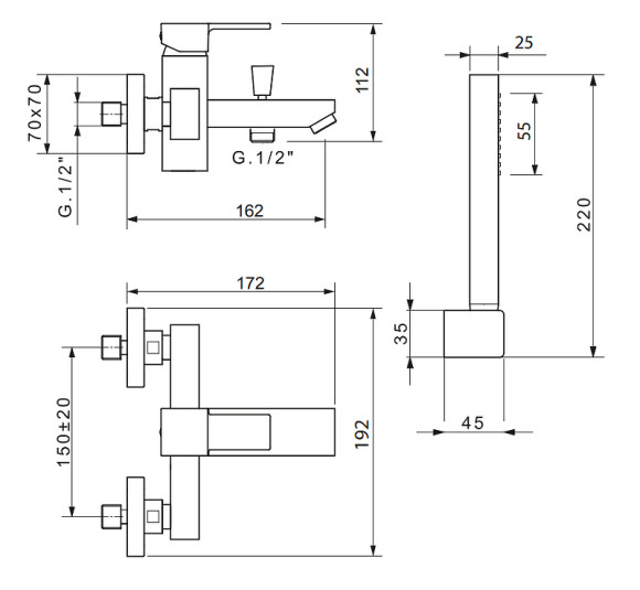 Смеситель для ванны Migliore Kvant 18770 Хром Смеситель для ванны Migliore Kvant 18770 Хром