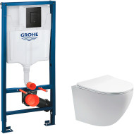 Комплект унитаза Aquatek Европа AQ1900-00 с инсталляцией Grohe Rapid SL 38811KF0 с сиденьем Микролифт и Черной матовой клавишей смыва Комплект унитаза Aquatek Европа AQ1900-00 с инсталляцией Grohe Rapid SL 38811KF0 с сиденьем Микролифт и Черной матовой клавишей смыва