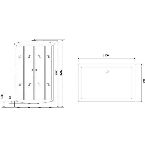 Душевая кабина Niagara Luxe 120x80 NG-7711GR с гидромассажем Душевая кабина Niagara Luxe 120x80 NG-7711GR с гидромассажем