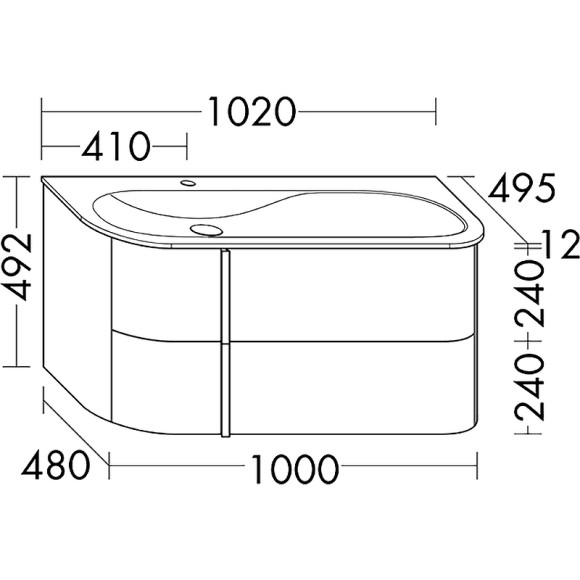 Тумба с раковиной Burgbad Lavo 2.0 100 SFZS102LG0227F5048C0037*1 подвесная Белая глянцевая
