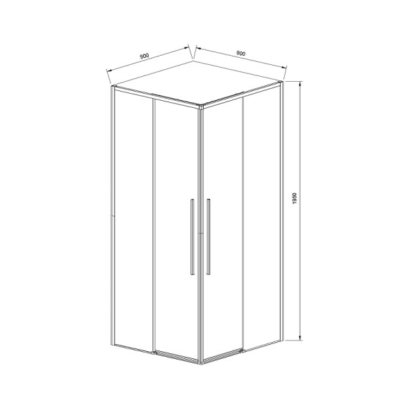 Душевой уголок Vincea Slim-N 90x90 VSS-4SN900CL профиль Хром стекло прозрачное