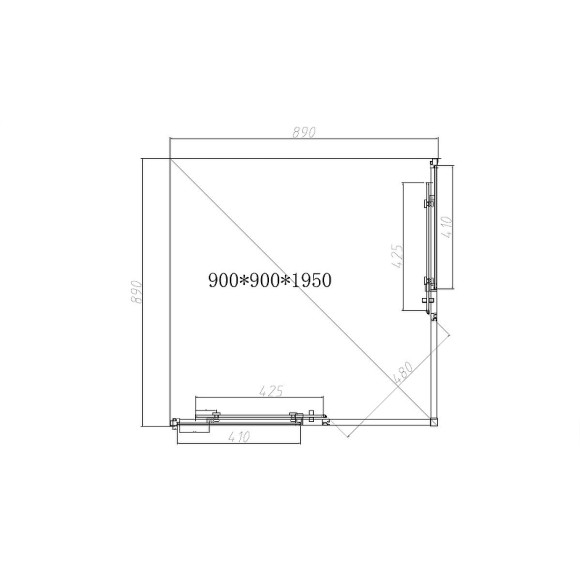 Душевой уголок Vincea Slim-N 90x90 VSS-4SN900CL профиль Хром стекло прозрачное