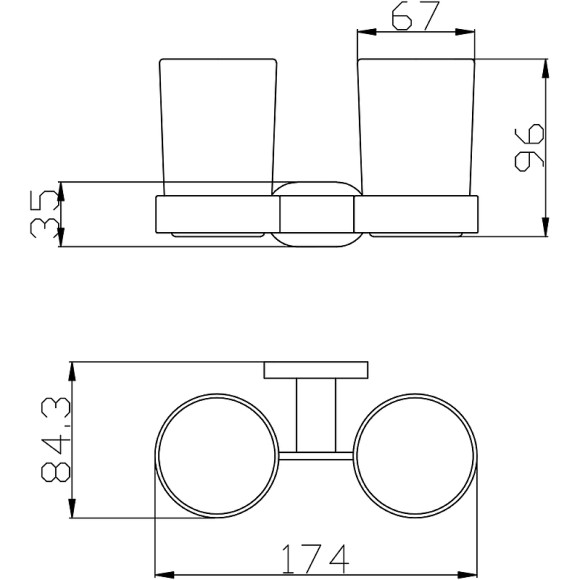 Стакан для зубных щеток Rav Slezak Yukon YUA0202 двойной Хром Стакан для зубных щеток Rav Slezak Yukon YUA0202 двойной Хром