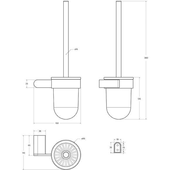 Ершик для унитаза Cezares Stylus STYLUS-TBS-V-01 Хром Ершик для унитаза Cezares Stylus STYLUS-TBS-V-01 Хром