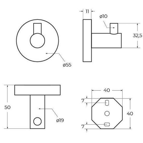 Крючок Cezares Relax RELAX-HK-IN Сатин