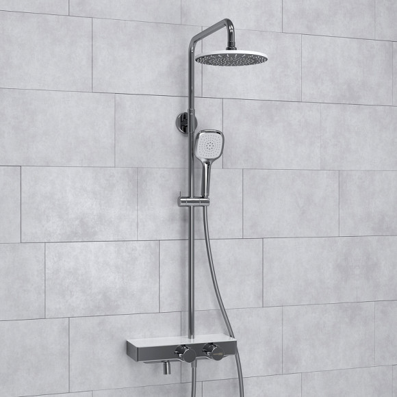 Душевая система WasserKRAFT A113.067.065.CH Thermo с термостатом Хром Белая