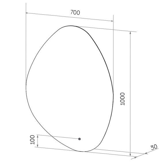 Зеркало Континент Alma 700х1000 ЗЛП613 с подсветкой с сенсорным выключателем