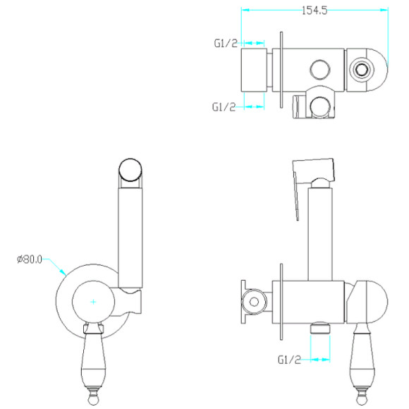 Гигиенический душ со смесителем Boheme Brillante 436-SW Хром