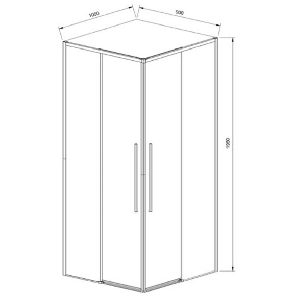 Душевой уголок Vincea Slim-N 100x90 VSS-4SN9010CGB профиль Черный стекло тонированное