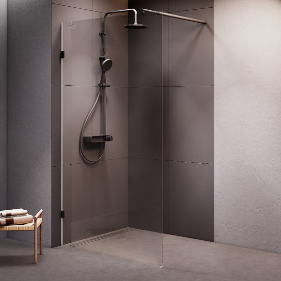 Душевая перегородка AM.PM X-Joy 110 W94WI-110-F1-BTE профиль Черный стекло прозрачное Душевая перегородка AM.PM X-Joy 110 W94WI-110-F1-BTE профиль Черный стекло прозрачное