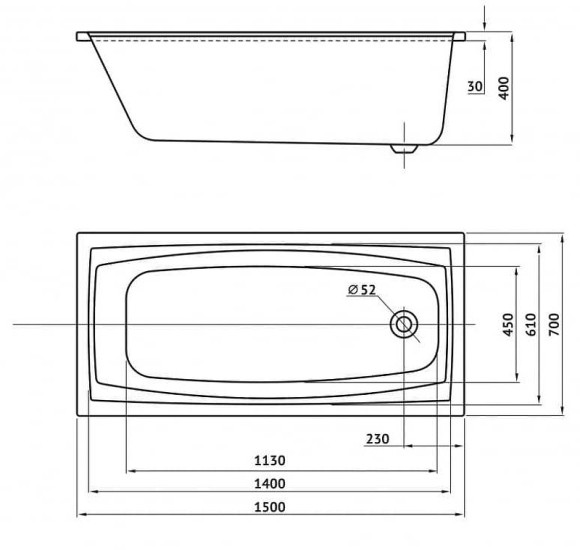 Акриловая ванна Berges Feya 150x70 050013 без гидромассажа
