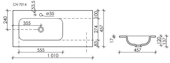 Раковина Ceramicanova Grace 100 L CN7014 Белая Раковина Ceramicanova Grace 100 L CN7014 Белая
