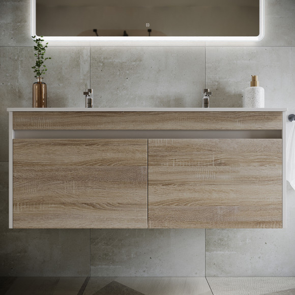 Тумба под раковину Sancos Smart 120 SM120-2E подвесная Дуб Бардолино Белая Тумба под раковину Sancos Smart 120 SM120-2E подвесная Дуб Бардолино Белая