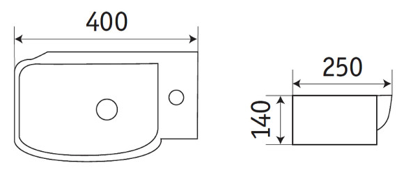 Раковина CeramaLux 40 78580L Белая глянцевая Раковина CeramaLux 40 78580L Белая глянцевая