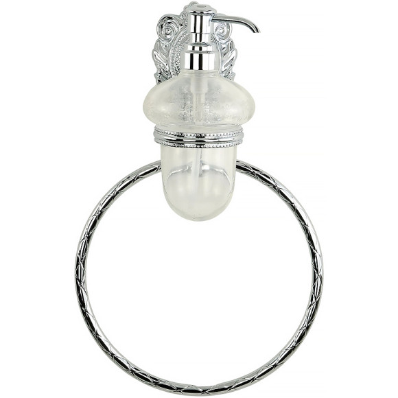 Дозатор для жидкого мыла с кольцом для полотенец Migliore Cleopatra 16655 Хром Дозатор для жидкого мыла с кольцом для полотенец Migliore Cleopatra 16655 Хром