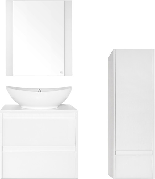 Тумба под раковину Style Line Монако 60 Люкс Plus ЛС-00000632 подвесная Осина белая Белый Лакобель Тумба под раковину Style Line Монако 60 Люкс Plus ЛС-00000632 подвесная Осина белая Белый Лакобель