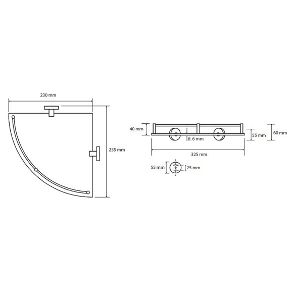 Стеклянная полка Bemeta Omega 104202162 угловая Хром Стеклянная полка Bemeta Omega 104202162 угловая Хром