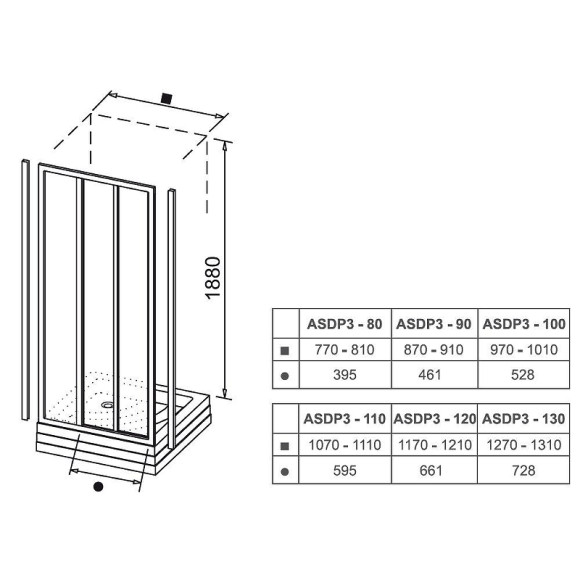 Душевая дверь Ravak Supernova ASDP3-80 00V40U02Z1 профиль Сатин стекло Transparent Душевая дверь Ravak Supernova ASDP3-80 00V40U02Z1 профиль Сатин стекло Transparent