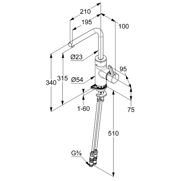 Смеситель для кухни Kludi E-Go 422306675 Черный матовый