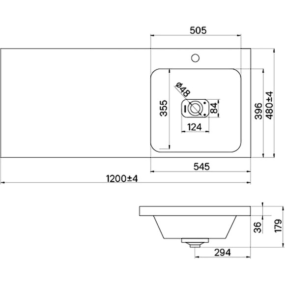 Раковина Iddis Optima Home 120 R 480120Ri28 с местом под стиральную машину Белая