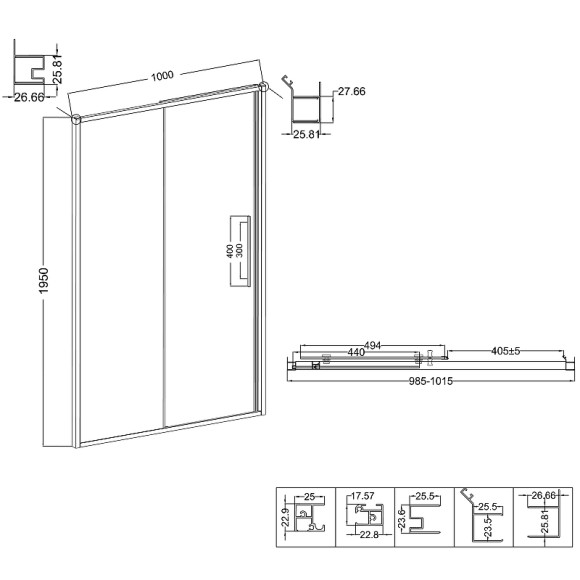 Душевая дверь Niagara Nova 100 NG-64-10A профиль Хром стекло прозрачное Душевая дверь Niagara Nova 100 NG-64-10A профиль Хром стекло прозрачное