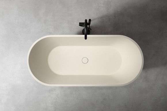 Ванна из искусственного камня Abber Frankfurt 170x75 AM9941MBE Светло-бежевая матовая без гидромассажа