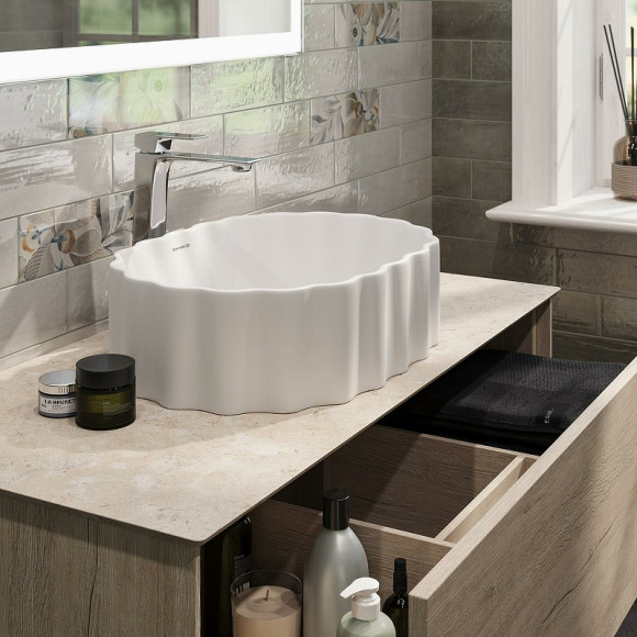 Раковина Kerama Marazzi Artbasin Conchiglia 50 CC.wb.50\WHT Белая глянцевая