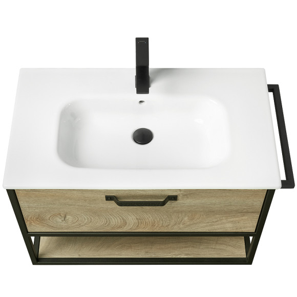 Тумба под раковину Aquaton Лофт Фабрик 80 1A242401LTDU0 подвесная Дуб эндгрейн