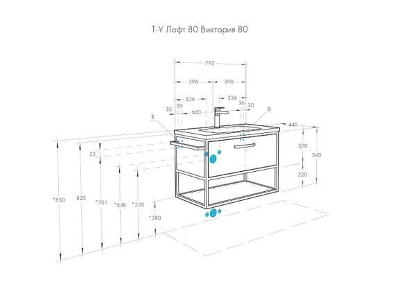 Тумба под раковину Aquaton Лофт Фабрик 80 1A242401LTDU0 подвесная Дуб эндгрейн