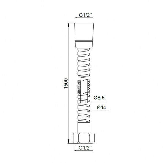 Шланг для душа Iddis A50211 1.5 Хром Шланг для душа Iddis A50211 1.5 Хром