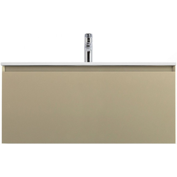 Тумба под раковину Art&Max Latina 100 AM-Latina-1000-1C-SO-BGM подвесная Серо-бежевая матовая