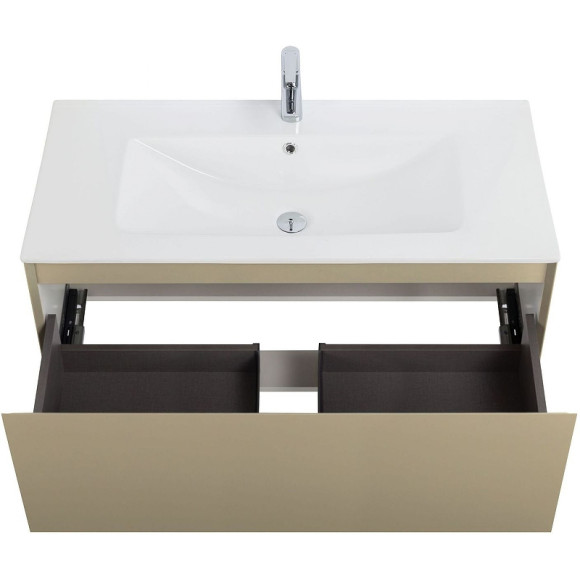 Тумба под раковину Art&Max Latina 100 AM-Latina-1000-1C-SO-BGM подвесная Серо-бежевая матовая