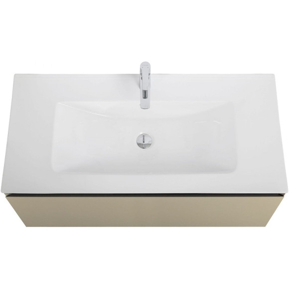 Тумба под раковину Art&Max Latina 100 AM-Latina-1000-1C-SO-BGM подвесная Серо-бежевая матовая