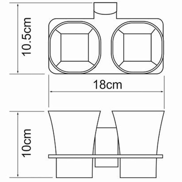 Стакан для зубных щеток WasserKRAFT Exter K-5228D двойной Светлая бронза Стакан для зубных щеток WasserKRAFT Exter K-5228D двойной Светлая бронза