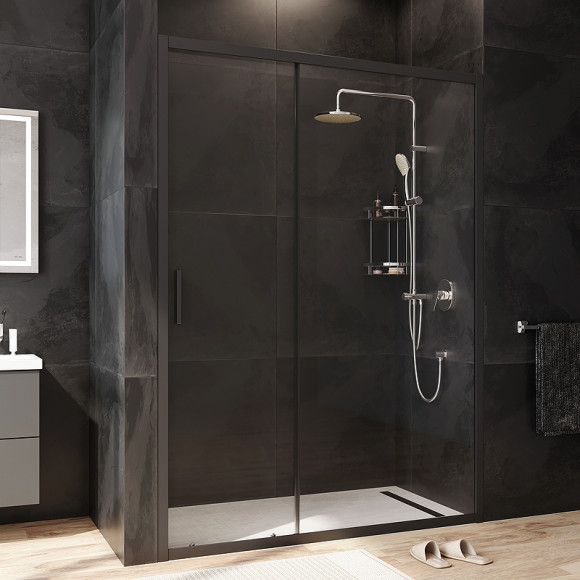 Душевая дверь AM.PM Gem 140 W90G-140-1-195BT профиль Черный матовый стекло прозрачное Душевая дверь AM.PM Gem 140 W90G-140-1-195BT профиль Черный матовый стекло прозрачное