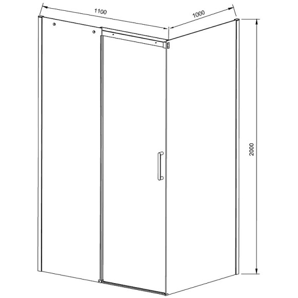 Душевой уголок Vincea Dice 110x100 VSR-4D1011CL профиль Хром стекло прозрачное