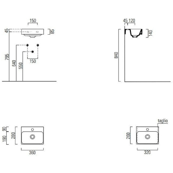 Раковина GSI Nubes 36 9638111 Белая Раковина GSI Nubes 36 9638111 Белая