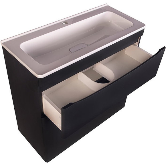 Тумба под раковину Style Line Бергамо мини 90 Люкс Plus СС-00002363 Черная антискрейч Тумба под раковину Style Line Бергамо мини 90 Люкс Plus СС-00002363 Черная антискрейч