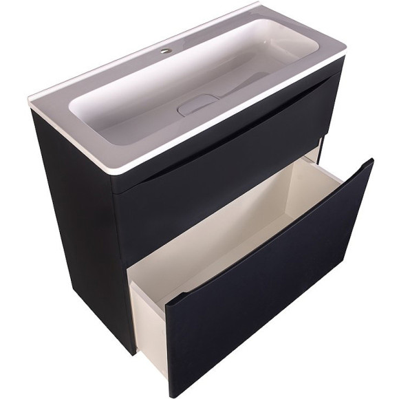 Тумба под раковину Style Line Бергамо мини 90 Люкс Plus СС-00002363 Черная антискрейч Тумба под раковину Style Line Бергамо мини 90 Люкс Plus СС-00002363 Черная антискрейч