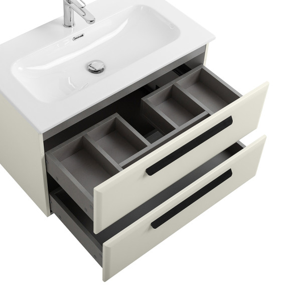 Тумба под раковину Cezares Eco-Cer-N 80 ECO-CER-N-800-2C-SO-AS-P подвесная Альпака брашированная без ручек Тумба под раковину Cezares Eco-Cer-N 80 ECO-CER-N-800-2C-SO-AS-P подвесная Альпака брашированная без ручек