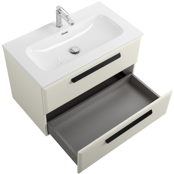 Тумба под раковину Cezares Eco-Cer-N 80 ECO-CER-N-800-2C-SO-AS-P подвесная Альпака брашированная без ручек Тумба под раковину Cezares Eco-Cer-N 80 ECO-CER-N-800-2C-SO-AS-P подвесная Альпака брашированная без ручек