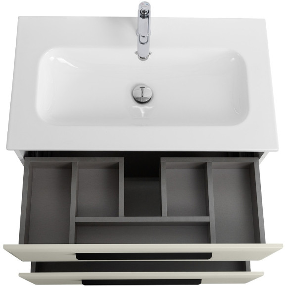 Тумба под раковину Cezares Eco-Cer-N 80 ECO-CER-N-800-2C-SO-AS-P подвесная Альпака брашированная без ручек Тумба под раковину Cezares Eco-Cer-N 80 ECO-CER-N-800-2C-SO-AS-P подвесная Альпака брашированная без ручек