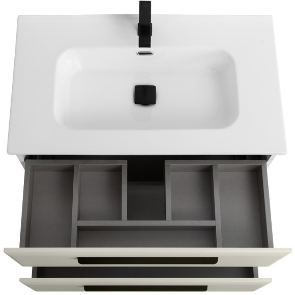 Тумба под раковину Cezares Eco-Cer-N 80 ECO-CER-N-800-2C-SO-AS-P подвесная Альпака брашированная без ручек Тумба под раковину Cezares Eco-Cer-N 80 ECO-CER-N-800-2C-SO-AS-P подвесная Альпака брашированная без ручек