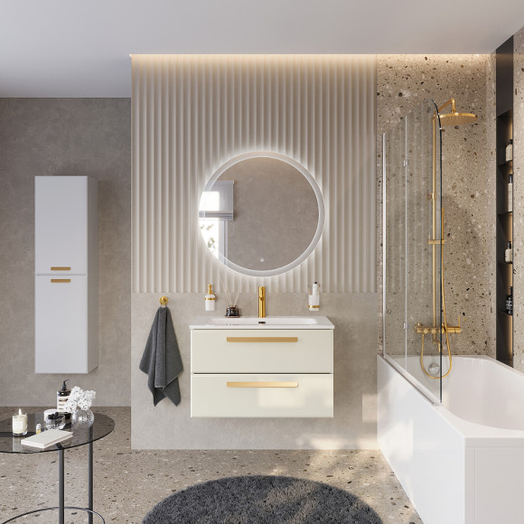 Тумба под раковину Cezares Eco-Cer-N 80 ECO-CER-N-800-2C-SO-AS-P подвесная Альпака брашированная без ручек Тумба под раковину Cezares Eco-Cer-N 80 ECO-CER-N-800-2C-SO-AS-P подвесная Альпака брашированная без ручек