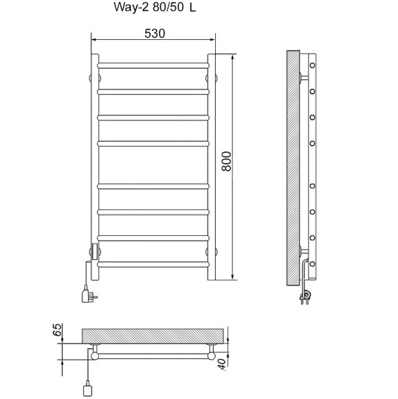 Электрический полотенцесушитель Ника Way-2 80/50 Хром Электрический полотенцесушитель Ника Way-2 80/50 Хром