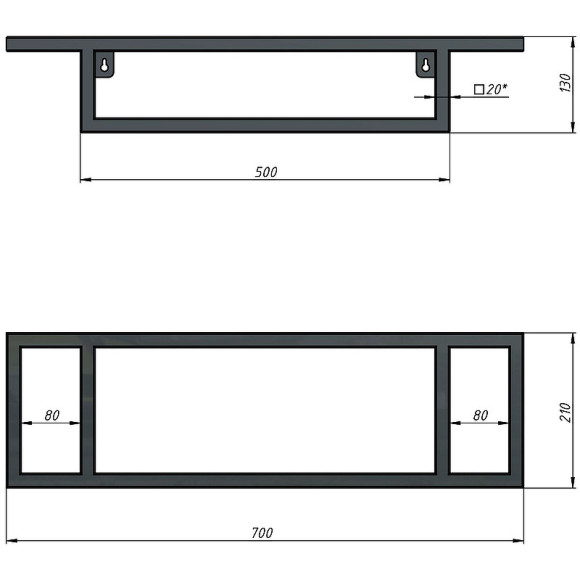 Консоль для раковины Grossman Метрис 50 105003 Черный Консоль для раковины Grossman Метрис 50 105003 Черный