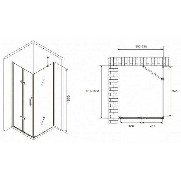 Душевой уголок Abber Zart 100x100 AG08100P-S101 профиль Хром стекло прозрачное Душевой уголок Abber Zart 100x100 AG08100P-S101 профиль Хром стекло прозрачное