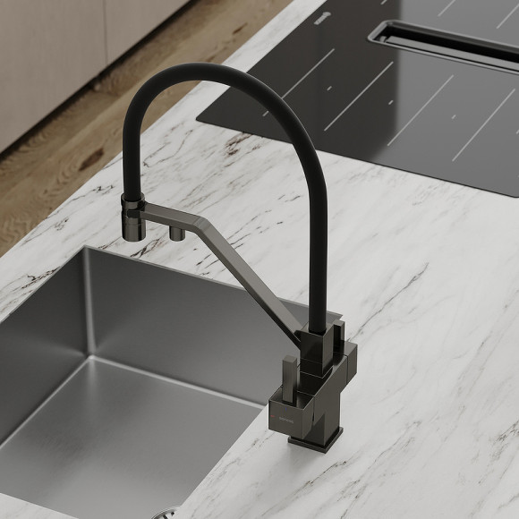 Смеситель для кухни Sancos Loro SC4007GG Вороненая сталь Черный Смеситель для кухни Sancos Loro SC4007GG Вороненая сталь Черный