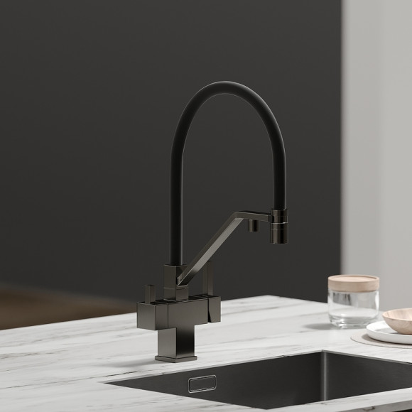 Смеситель для кухни Sancos Loro SC4007GG Вороненая сталь Черный Смеситель для кухни Sancos Loro SC4007GG Вороненая сталь Черный