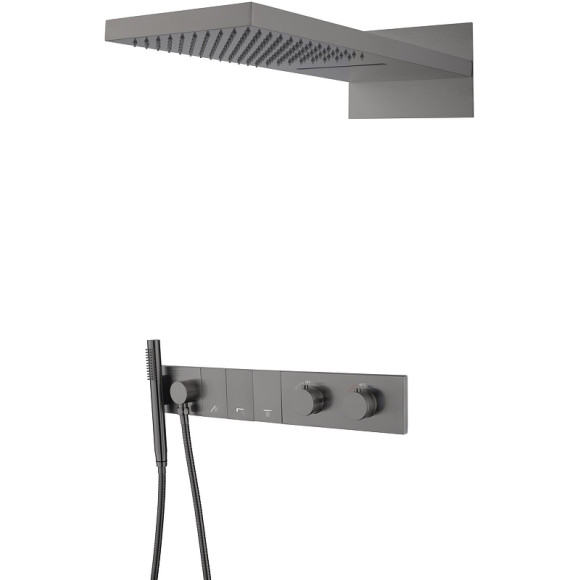 Душевая система Boheme Zodiac 133-GM с термостатом Оружейная сталь